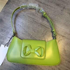 Mango Lime Green Shoulder Bag w/ Bow Detail | NWT